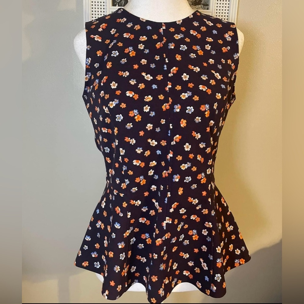 Banana Republic Floral Peplum Sleeveless Blouse Size 6